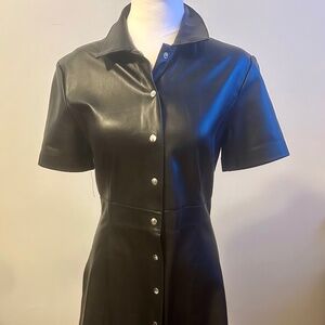 Black Faux Leather Ming Dress Size Medium